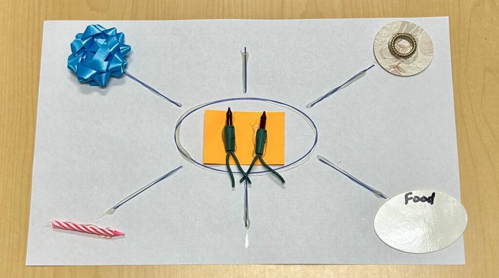 Graphic organizer, concept web, about Christmas.