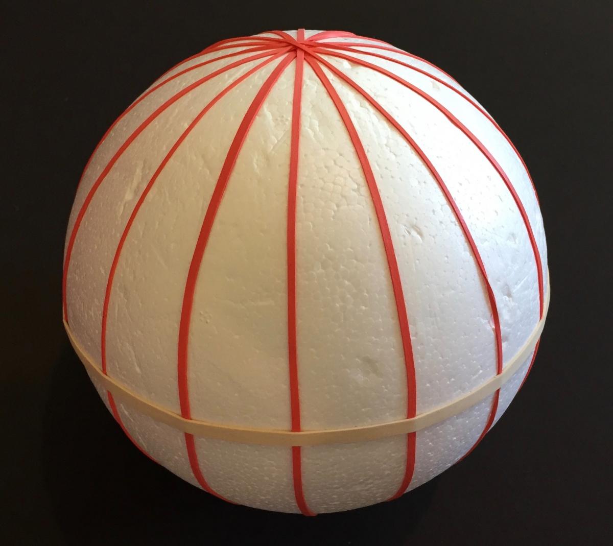 Model of earth showing longitude