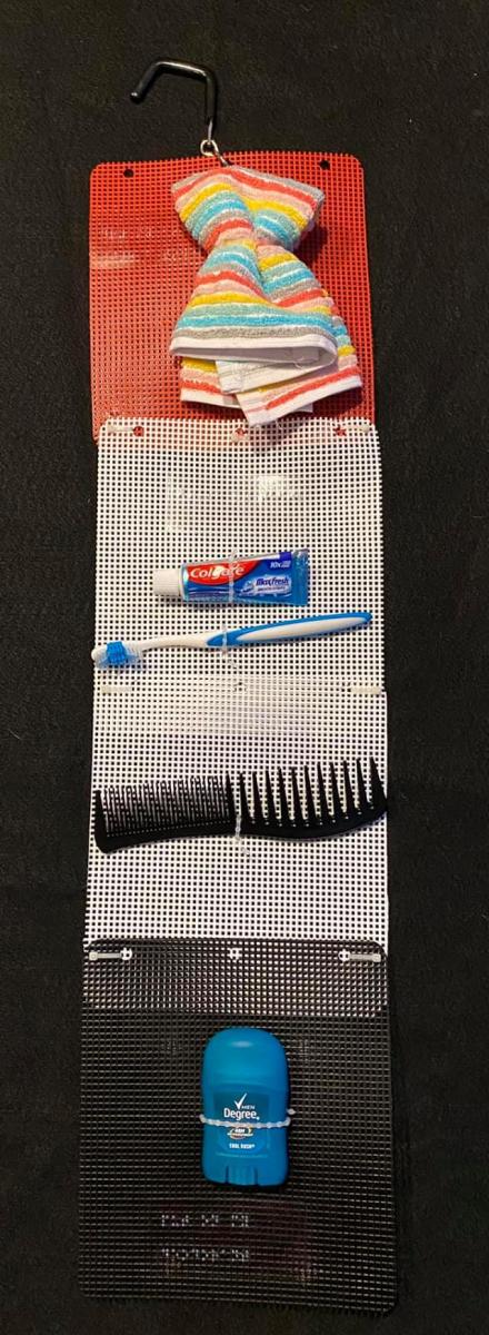 Tactile sequencer for hygiene routine after shower