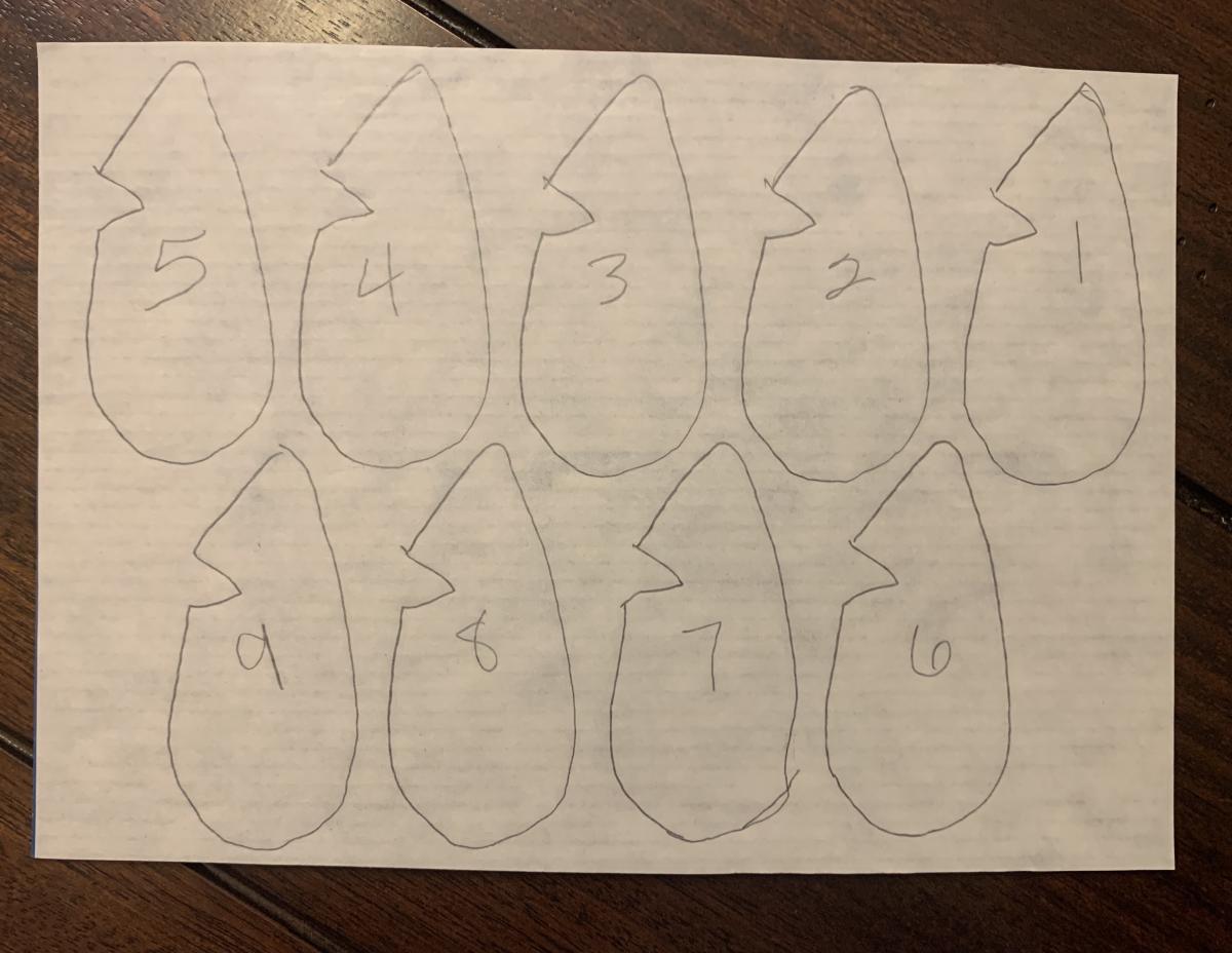 Numbered shapes to cut out