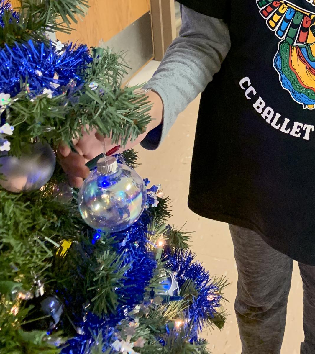 Exploring the full-size Christmas tree