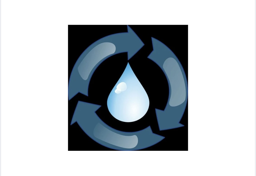 Drop of water with arrows encircling it