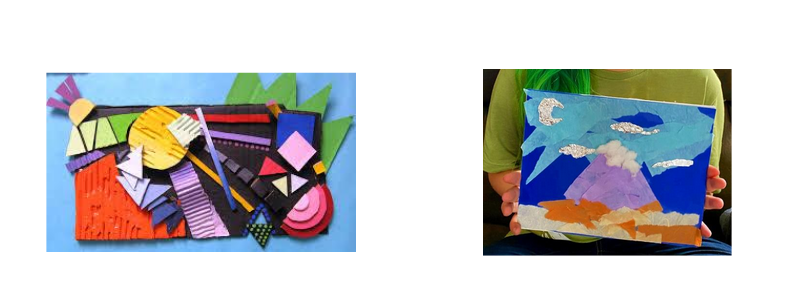 Two pieces of art with textures.