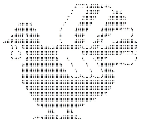 Braille design of side view of turkey